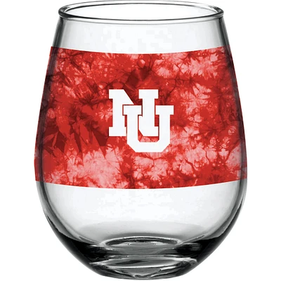 Nebraska Huskers 15oz. Vintage Tie-Dye Stemless Wine Glass