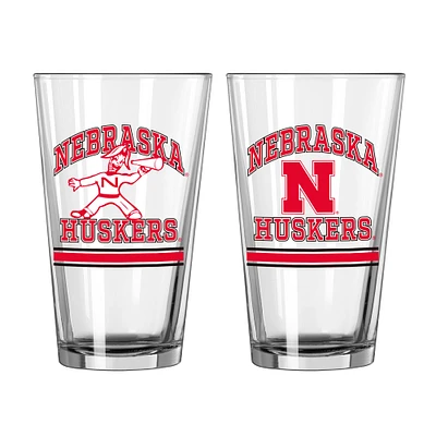 Huskers du Nebraska 16oz. Verre à pinte, paquet de deux