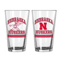 Nebraska Huskers 16oz. Pint Glass Two Pack