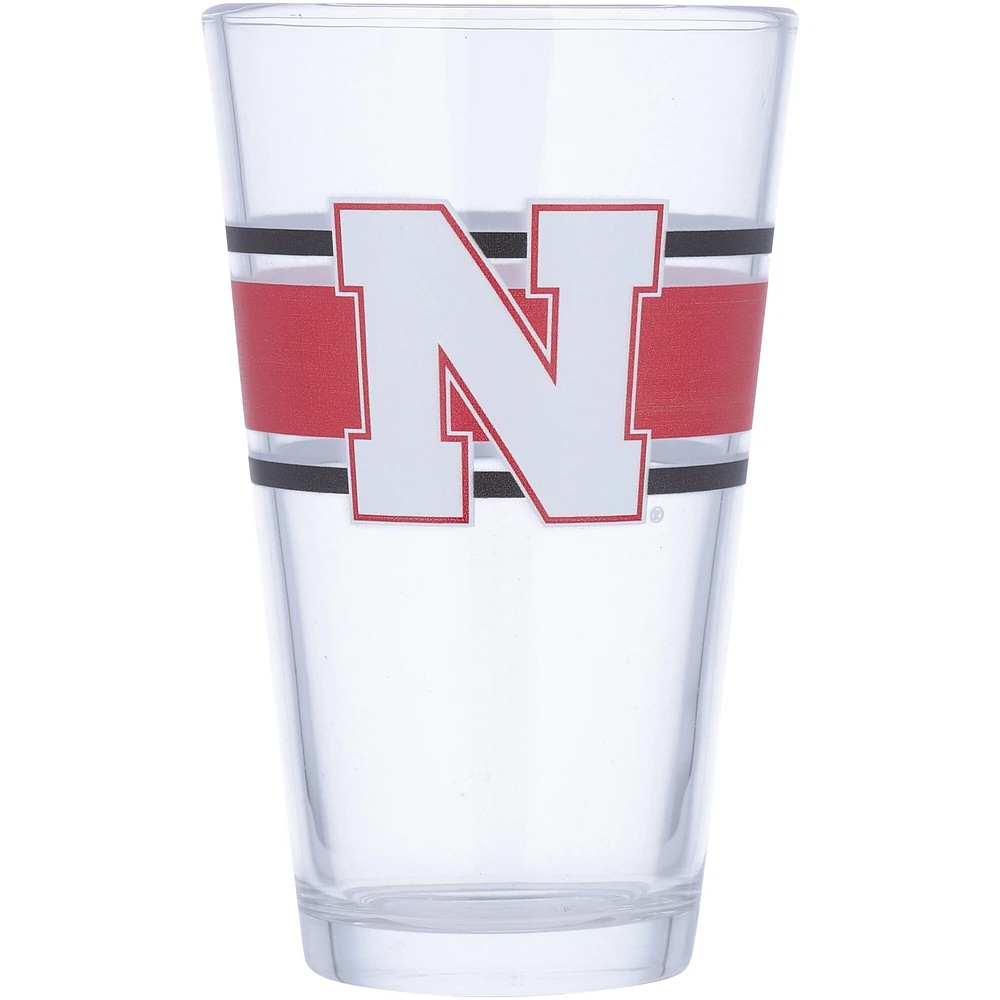 Huskers du Nebraska 16 oz. Verre à pinte à rayures