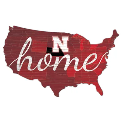 Nebraska Huskers 18'' x 18'' USA Shape Cutout Sign