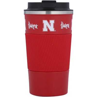 Nebraska Huskers 18oz Coffee Tumbler with Silicone Grip