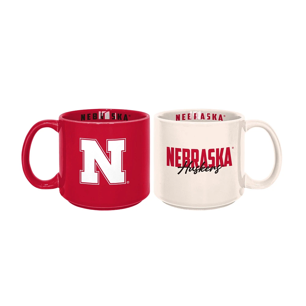 Lot de 2 tasses empilables de 15 oz des Nebraska Huskers