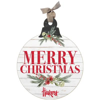 Nebraska Huskers 20'' x 24'' Merry Christmas Ornament Sign