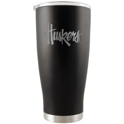 Nebraska Huskers 20oz. Etched Team Logo Tumbler - Black