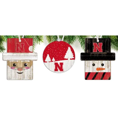 Nebraska Huskers 3-Pack Ornament Set