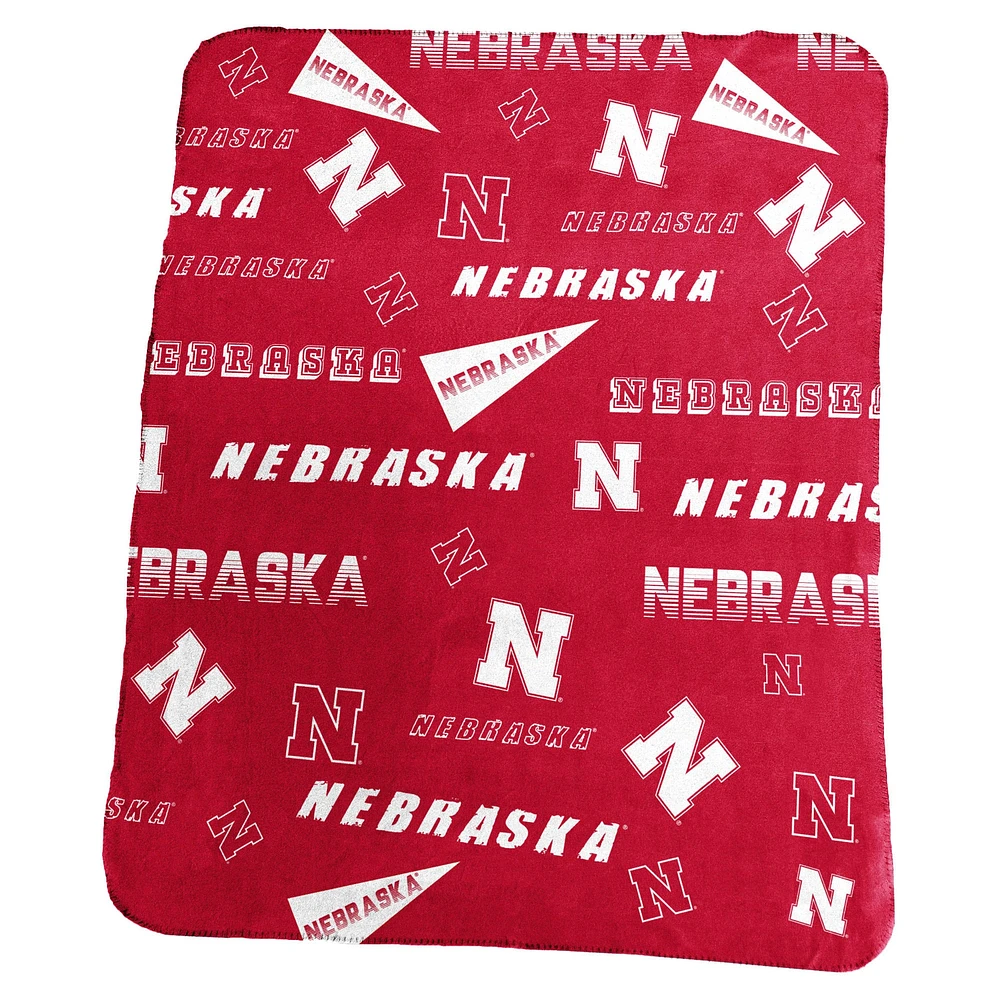 Couverture polaire classique Nebraska Huskers 50" x 60"