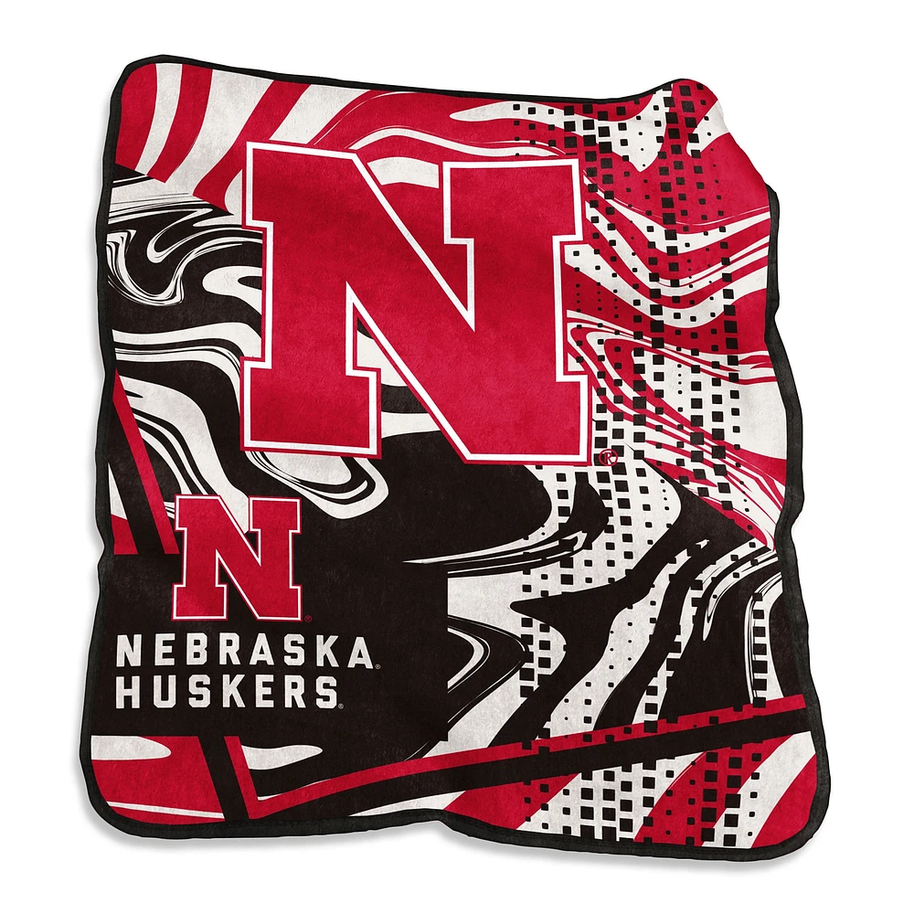 Nebraska Huskers Couverture tourbillonnante Raschel 127 x 152,4 cm