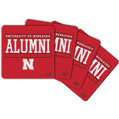 Nebraska Huskers Alumni 4-Pack Neoprene Coaster Set