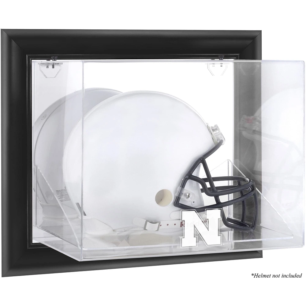 Vitrine murale à cadre noir pour casque des Nebraska Huskers