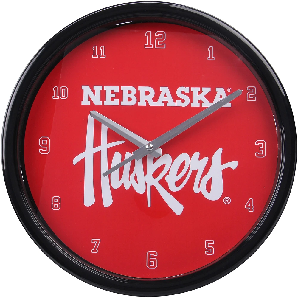 Horloge de base Black Rim Huskers du Nebraska