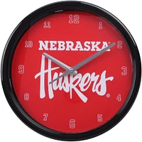 Horloge de base Black Rim Huskers du Nebraska