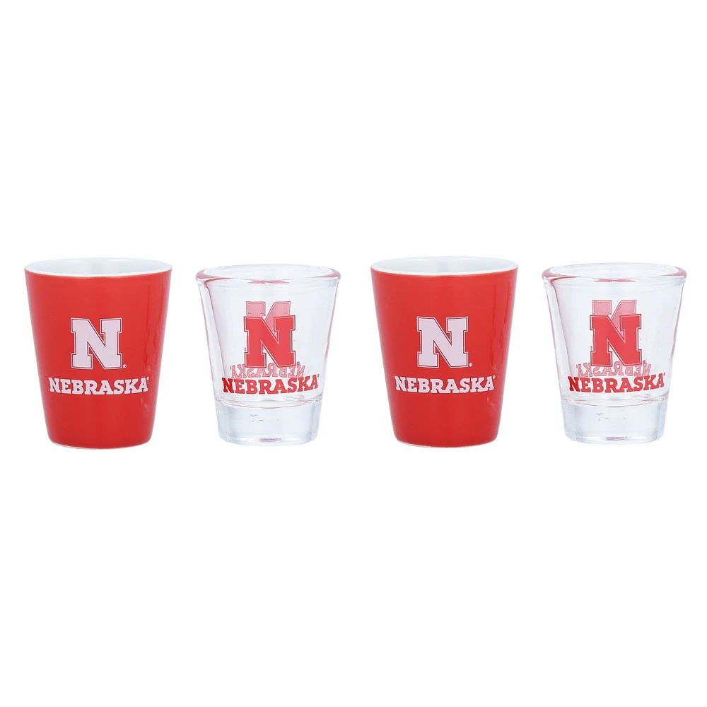 Nebraska Huskers Four-Pack Shot Glass Set