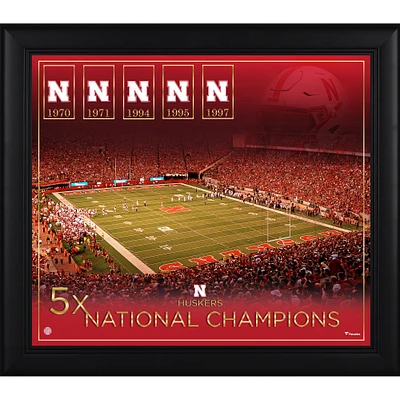 Nebraska Huskers Framed 15" x 17" Football Championship Count Collage