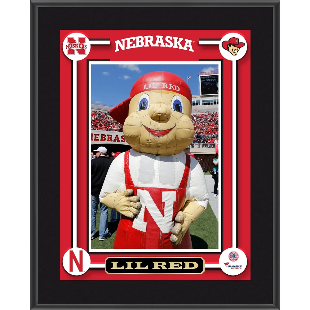 Plaque sublimée de la mascotte Lil Red des Nebraska Huskers 10,5'' x 13''