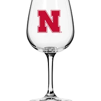 Verre à vin à pied avec logo Nebraska Huskers de 12 oz