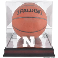 Nebraska Huskers Mahogany Antique Finish Basketball Display Case with Mirror Back