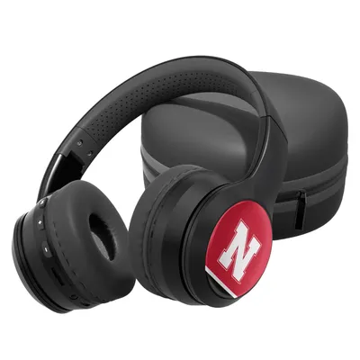Nebraska Huskers Stripe Design Wireless Bluetooth Headphones With Case