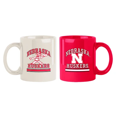 Lot de deux tasses colorées de 15 oz des Nebraska Huskers