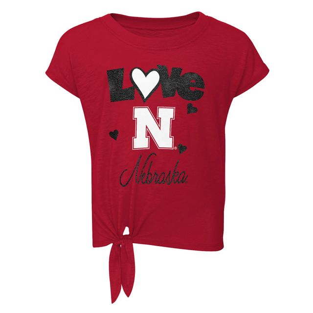 Ensemble t-shirt et legging Huskers Forever Love pour enfants d'âge préscolaire tout-petits écarlate/noir