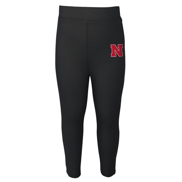 Ensemble t-shirt et legging Huskers Forever Love pour enfants d'âge préscolaire tout-petits écarlate/noir