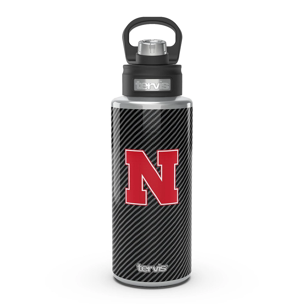 Tervis Nebraska Huskers 32oz. Carbon Fiber Wide Mouth Water Bottle