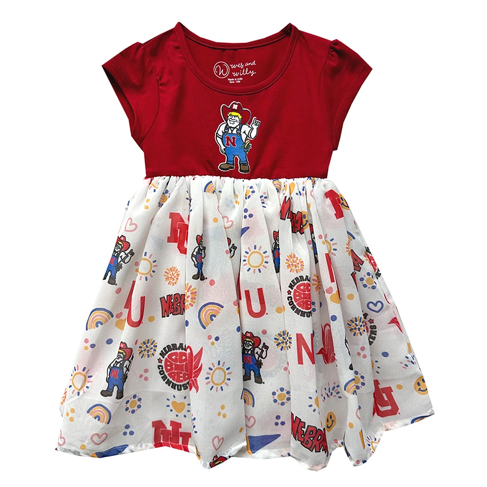 Robe de princesse Crimson Nebraska Huskers Vault pour tout-petits Wes & Willy
