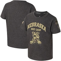 Toddler Colosseum Charcoal Nebraska Huskers OHT Military Appreciation Boot Camp T-Shirt