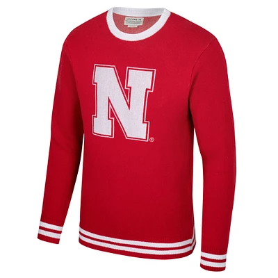 Unisex Uscape Apparel Scarlet Nebraska Huskers Renew Knit Vintage Pullover Sweater