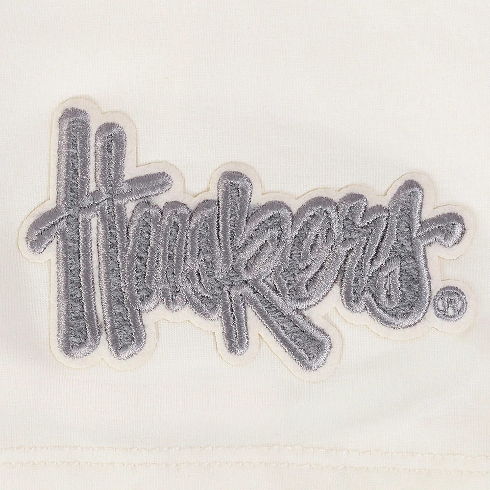 Women's Pro Standard Cream Nebraska Huskers Reverse French Terry Boxy Cropped T-Shirt