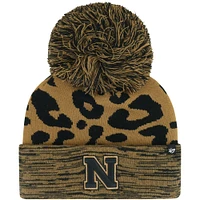 Bonnet en tricot à revers rosette '47 marron Nebraska Huskers pour femmes avec pompon