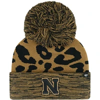 Bonnet en tricot à revers rosette '47 marron Nebraska Huskers pour femmes avec pompon