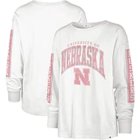 T-shirt à manches longues '47 Cream Nebraska Huskers Statement SOA 3-Hit pour femmes