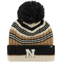 Women's '47 Khaki Nebraska Huskers Barista Cuffed Knit Hat with Pom