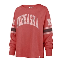 Women's '47 Scarlet Nebraska Huskers Allie Modest Raglan Long Sleeve Cropped T-Shirt