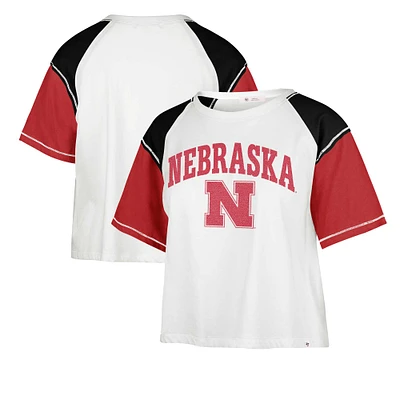 T-shirt court '47 Nebraska Huskers Serenity Gia pour femme, blanc