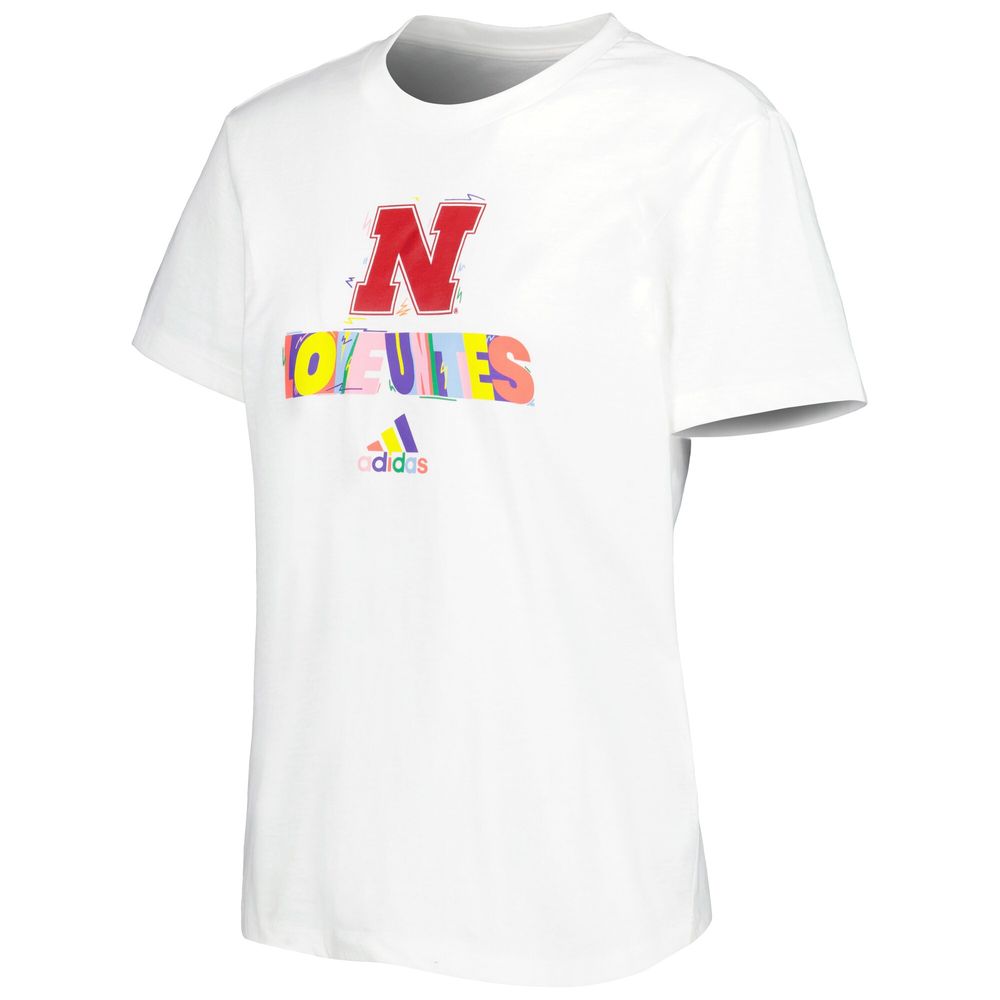 Women's adidas White Nebraska Huskers Fresh Pride T-Shirt