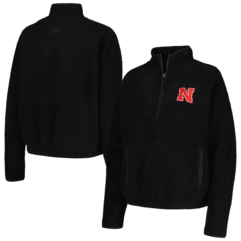 Sweat-shirt noir à demi-zip Nebraska Huskers Everest pour femme