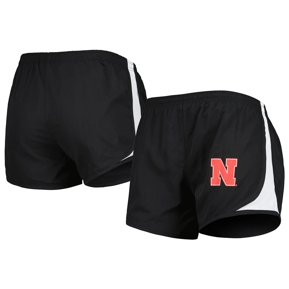 Short de sport noir Nebraska Huskers pour femme