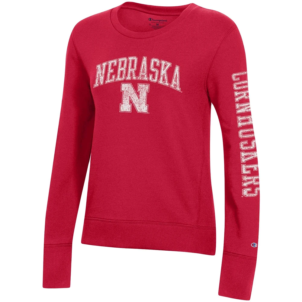 Women's Champion Scarlet Nebraska Huskers University 2.0 Fleece Sweatshirt