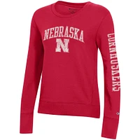Women's Champion Scarlet Nebraska Huskers University 2.0 Fleece Sweatshirt