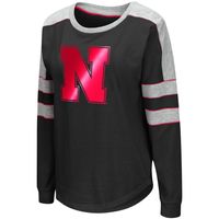 Women's Colosseum Black Nebraska Huskers Trey Dolman Long Sleeve T-Shirt