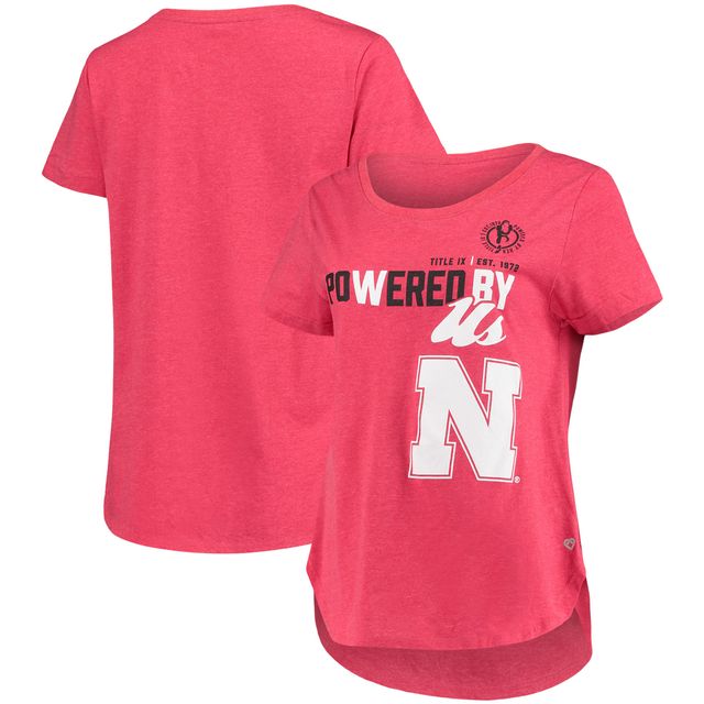 T-shirt Femme Colosseum Heathered Scarlet Nebraska Huskers PoWered By Title IX