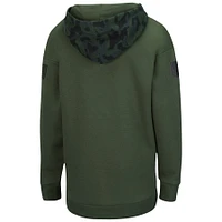 Women's Colosseum Olive/Camo Nebraska Huskers OHT Military Appreciation Extraction Chevron Pullover Hoodie