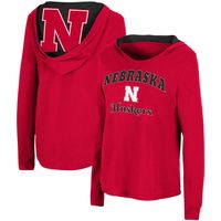 Women's Colosseum Scarlet Nebraska Huskers Catalina Hoodie Long Sleeve T-Shirt