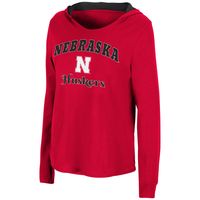 Women's Colosseum Scarlet Nebraska Huskers Catalina Hoodie Long Sleeve T-Shirt