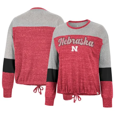 Nebraska Huskers Colosseum Women's Joanna Tie Front Long Sleeve T-Shirt - Scarlet