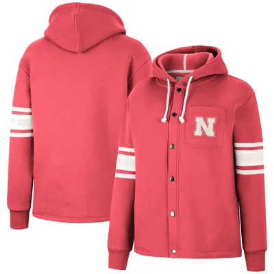 Veste à capuche rayée Colosseum Scarlet Nebraska Huskers Mia pour femme