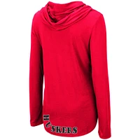 Women's Colosseum Scarlet Nebraska Huskers My Lover Lightweight Hooded Long Sleeve T-Shirt