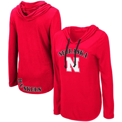 Colosseum Scarlet Nebraska Huskers My Lover T-shirt léger à capuche pour femme